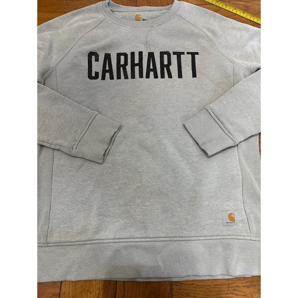 carhartt relaxed fit crewneck sweatshirt gray women's medium 8-10